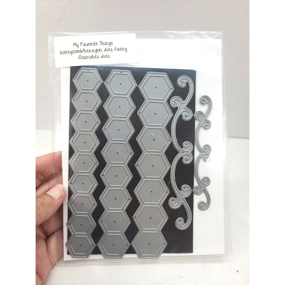 My Favorite Things hexagon honeycomb dies fancy flourishes dies